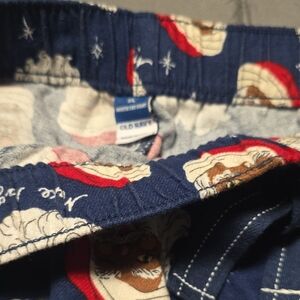 Old Navy Festive Santa Pajama Pants - Blue and Red